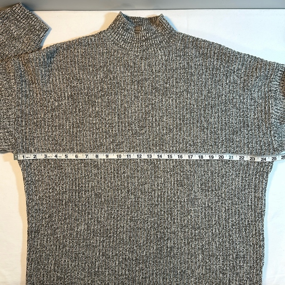 Tularose Djuna Mock Neck Balloon Sleeve Sweater Dress in Charcoal Gray Size M - Picture 5 of 9